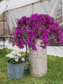 1 Stem Artificial Bougainvillea, 3.93ft Long Stem Silk Bougainvillea, Single Faux Bougainvillea Branch, Perfect For Wedding Centerpieces, Home & Garden, Arch And Wall Decoration, Hanging Flower Baskets For Dining Table, Living Room, Front Door, Wall Mounted Flower Pot Decor - Multicolor - View 5