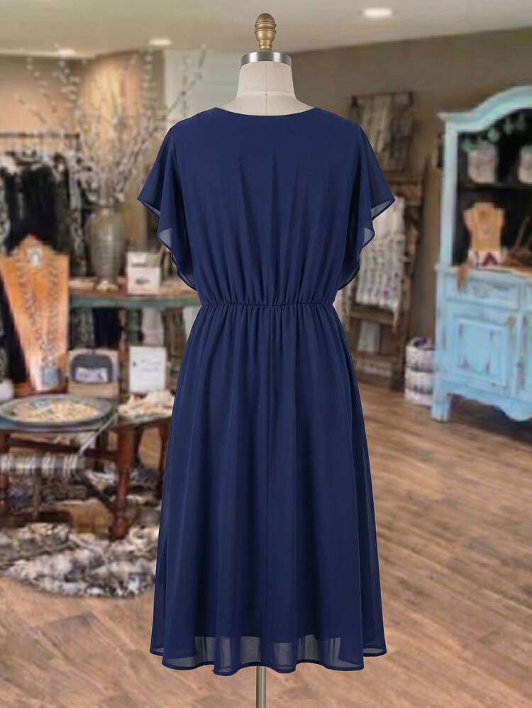 Plus Size Women V-Neck Ruched Casual Party Dress Beach Outfit For Women Summer Outfits For Women Casual Dresses For Women