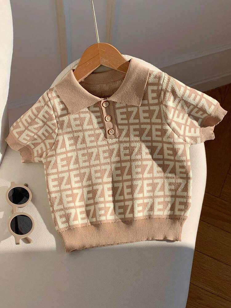 SHEIN 男婴/女婴夏季休闲卡其色 Polo 衫、针织衫、毛衣 - 彩色 - 查看 5