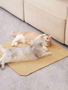 1 Pc Cat Scratcher Mat Natural Sisal Cat Scratch Mats Scratching Pad Protect Carpets And Sofas - khaki - View 7