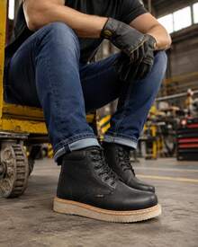 Bota De Trabajo Pleg Working De Piel Antiderrapante Suela De Hule - Negro - Ver 2