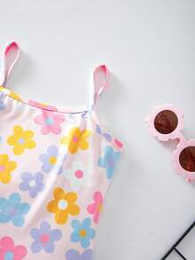 SHEIN 少女碎花休闲日常度假吊带裙 - 彩色 - 查看 9