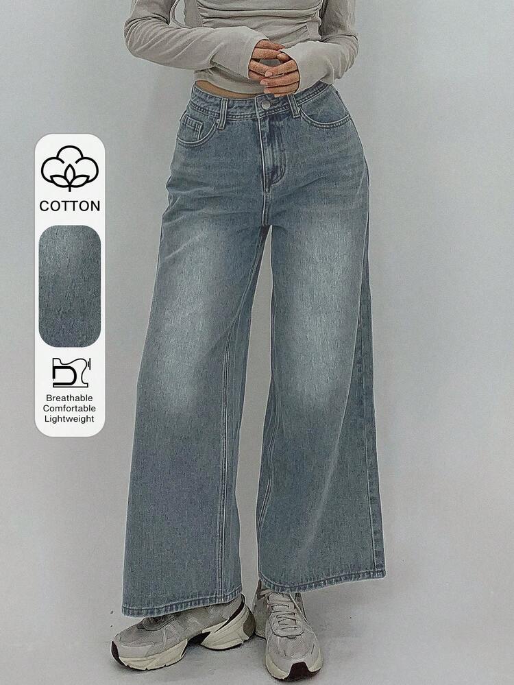 Women's Loose Straight Leg Cropped Jeans