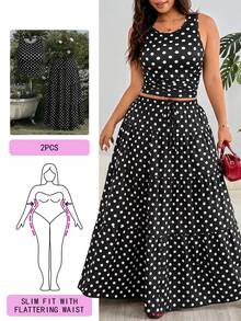 Solflare Conjunto de 2 piezas Falda Maxi sin Mangas Amarilla Talla Grande - Multicolor - Ver 1