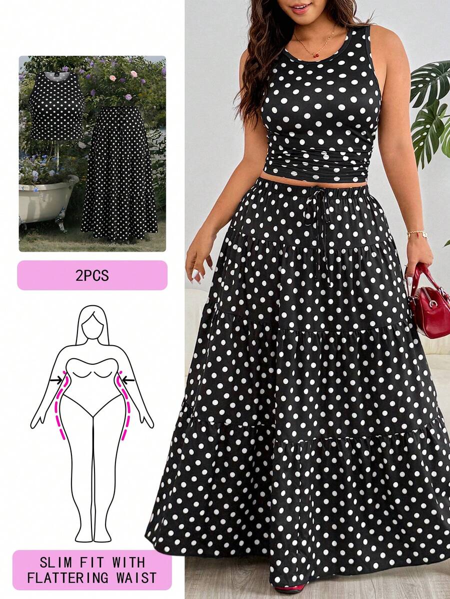 Solflare Conjunto de 2 piezas Falda Maxi sin Mangas Amarilla Talla Grande - Multicolor - Ver 1
