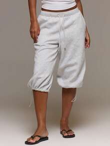 MUSERA Quần jogger lửng cạp thấp có khóa điều chỉnh Altitude, thích hợp cho mùa xuân hè, đi nghỉ mát, du lịch, sân bay, phòng chờ, mặc hàng ngày. - Màu Xám nhạt - Xem 2