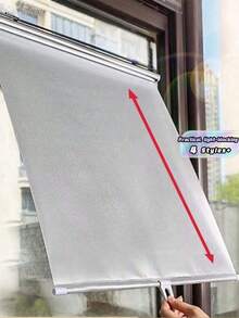 Silver Retractable Suction Cup Sun Visor, UV Protection, Car Sun Shade Roller, Windshield Sun Shade, Home/Office Window Curtain, Windshield Protection, Privacy Protection, Suitable For Various Windows - Silver - View 1