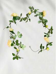 1 Peça Guirlanda Artificial de Rosas de Seda Champanhe com 2 metros, Guirlanda de Rosas Falsas, Adequada para Decoração de Natal, Dia dos Namorados, Dia das Mães, Decoração de Casamento, Decoração de Armário, Decoração de Parede Interna, Decoração de Mesa em Casa, Decoração de Quarto, Decoração de Corrimão de Escada - Champanhe - Visão 9