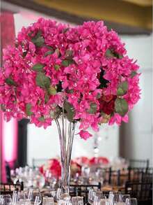1 Stem Artificial Bougainvillea, 3.93ft Long Stem Silk Bougainvillea, Single Faux Bougainvillea Branch, Perfect For Wedding Centerpieces, Home & Garden, Arch And Wall Decoration, Hanging Flower Baskets For Dining Table, Living Room, Front Door, Wall Mounted Flower Pot Decor - Multicolor - View 3