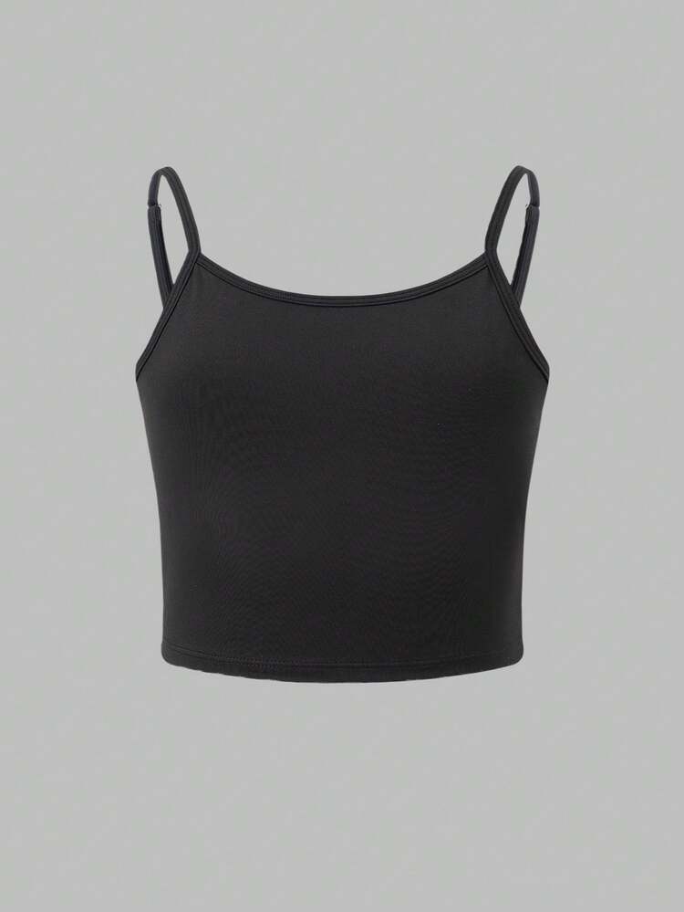 Set de 2 piezas de ropa interior para niñas con copas de algodón desmontables, negro y blanco, versátil - Multicolor - Añade 4