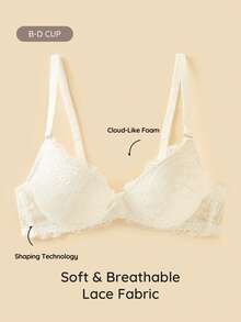Bralution Ren hoa Vòng thép Bras Đồ lót - trắng - Xem 4