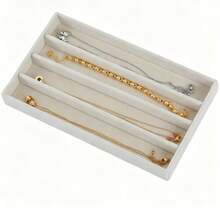 1PC Jewelry Display Tray For Necklaces, Organizer Storage Box Travel Back To School - Beige - View 3