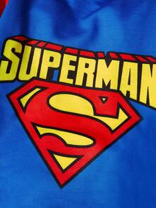 SUPERMAN X SHEIN 1 件印有 Logo 的宠物肩袖连帽卫衣，猫咪服装，狗狗服装，尺码 XXS-XXXXL，正义联盟 - 寶藍色 - 查看 3