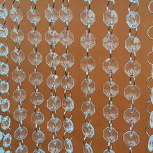 Clear Acrylic Octagon Bead Garland, 1m Hanging Crystal Bead Chain, Wedding Ceiling Decorations For Party, Stage Backdrop & Room Divider - Clear - View 3