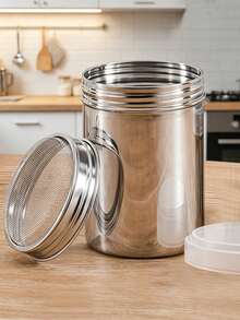 1pc Stainless Steel Coffee Powder Can School Supplies Back To School - Multicolor - View 2