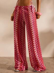 Opulessa Women's Vacation Casual Striped Cover-Up & Pants Set - Multicolor - View 5