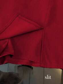 EMERY ROSE Plus Size Women Solid Color Casual Versatile Skort - Burgundy - View 4