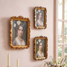 Cirelle 1pc Vintage Gold Picture Frame, Ornate Baroque Picture Frame, Antique Rococo Photo Frame For Wall & Tabletop Display, Decorative Wall Decor - 1PC - View 8