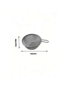 Madebyblanc 1pc/2pcs Stainless Steel Mixing Bowl With Handle And Strainer Set, Whisking Bowl For Baking, Cream Whipper, Salad Mixing Bowl With Non-Slip Bottom, Fine Mesh Sieve For Sifting Flour, Straining - Multicolor - View 6
