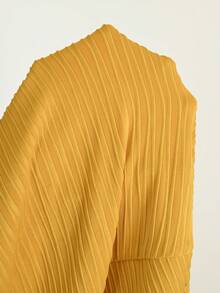 Zyxie Vestido mini ajustado de camiseta minimalista con textura para mujeres - Amarillo - Ver 8