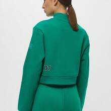 Alo Yoga Hoodie RENOWN CRPD PREPPY Warmth Soft Versatile Easy To Wash Outdoor Daily Women Light Brown W3653RG - GREEN EMERALD/BLACK - Light brown - View 2