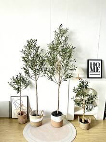 This Lifelike, Highly Realistic Olive Tree Is Easy To Assemble And Can Be Placed On The Ground (It Is Recommended To Place It In A Flowerpot With Pebbles). It Makes An Ideal Interior Decoration For Living Rooms, Offices, And Bedrooms, And Is Also Perfect For Modern Home And Event Decorations. It Requires No Maintenance And Remains Beautiful For An Extended Period! - Multicolor - View 9