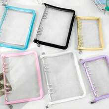 Bìa kẹp tài liệu A5 có khóa kéo, lớp đáy, bìa đính kim sa, sổ tay, album ảnh PVC trong suốt dạng viên đạn, giấy thay thế tự làm, 10 tờ, tem dán, tem dán sách, tem dán sách. - Nhiều màu - Xem 2