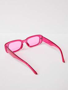 MUSERA Gọng kính trong suốt màu đỏ hồng Y2K Millennium Spice Girl, hình vuông nhỏ Dopamine Sweet Girl, kiểu retro thập niên 90 màu trắng lấy cảm hứng từ người nổi tiếng trên mạng. - Hồng - Xem 5