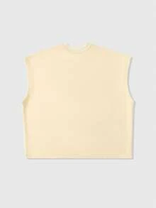 ROMWE MEN Street Life Men's Printed Rivet Loose Tank Top - Apricot - View 3