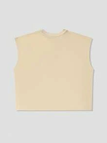 ROMWE MEN Street Life Men's Printed Rivet Loose Tank Top - Apricot - View 3