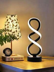 Led Creative Spiral Shaped Decorative Night Light, Modern Minimalist Nordic Style Desk Lamp With High Color Rendering, Low Power Consumption, Soft Glare-Free Lighting, Eye-Caring Reading Bedroom Romantic Atmosphere Lamp - Multicolor - View 13