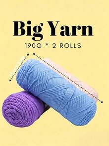 2 Skeins * 7.05 Oz Acrylic Yarn, Large Spool, Suitable For Knitting And Crocheting Scarves, Sweaters, Shawls, Blankets, Pet Toys, And More. - Multicolor - View 7
