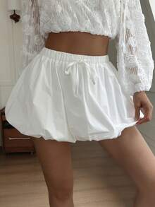 DAZY Women's Lace Patchwork Elegant Shorts, White, All Season Summer - White - View 5