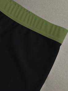 ZELFYO Men's Patchwork Color Black Swim Trunks,Summer Casual Beach Holiday Swimwear Bathing Suits Running Board Shorts - Multicolor - View 3