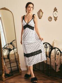 Côtesoire Vestido de tirantes elegante con estampado de lunares para mujeres, estilo del sur de Francia - Multicolor - Ver 5