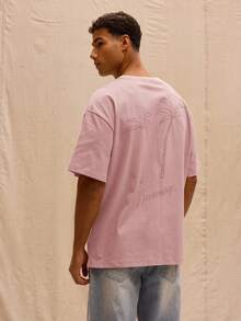 Musero Oversized Palm Tree Graphic Print T-Shirt Streetstyle Spring&Summer - Pink - View 3