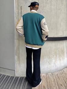 Ngobest Haus Ngobest Haus Chaqueta de béisbol de manga larga casual para hombre, de estilo minimalista para uso diario, para el otoño - Multicolor - Ver 6