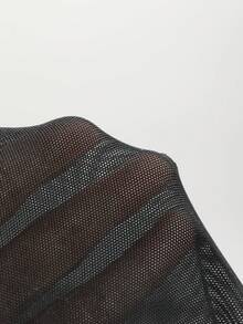 DAZY Solid Mock Neck Sheer Mesh Top Without Cami Top Going Out Tops Festival - Black - View 8