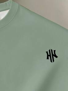 Manfinity Joysei Men's Casual Colorblock Patchwork T-Shirt, Summer - Green - View 3