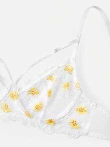 Bella Beso 2pcs Sheer Daisy Underwire Bra Set - Multicolor - View 13