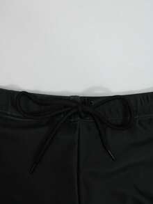 ZELFYO Men's Summer Fashion Contrast Color Drawstring Waist Swim Trunks, Holiday - Green - View 6