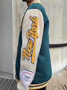 Ngobest Haus Ngobest Haus Chaqueta de béisbol de manga larga casual para hombre, de estilo minimalista para uso diario, para el otoño - Multicolor - Ver 4
