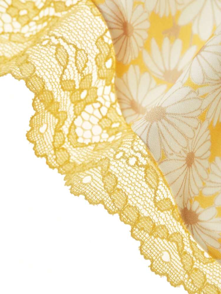 Yellow Daisy Print Pajama Set