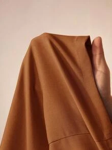 Zivah 2026 Spring,Summer Women's Rust Brown Linen Wrap-Up Mini Dress,Casual Vacation Holiday Boho Beach Airport Brunch Festivals Wedding Guest Attire - Redwood - View 9