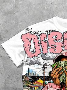 Manfinity EMRG Áo thun nam dáng rộng, phong cách đường phố, họa tiết graffiti. - Nhiều màu - Xem 4