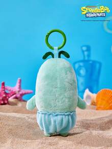 SpongeBob SquarePants | POKOJA LAND 1個 X POKOJA LAND 3D 絨毛吊飾鑰匙圈，藍綠色單眼魚形狀，趣味搞怪設計，可掛在包包、鑰匙、書包上，生日或週年紀念的有趣禮物 - 綠色 - 查看 3