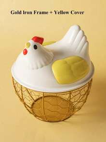 1pc Home Kitchen Egg Basket Plastic Lid Storage Basket Vegetable Iron Storage Basket Storage Basket Water Fruit Basket Vegetable Basket Metal Basket - Multicolor - View 27