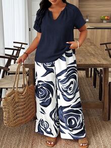 Weeklong Conjunto informal de 2 piezas con estampado, talla grande - Multicolor - Ver 4