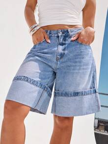 Denimoi Women's Summer Casual Wide-Leg Jeans - Light Wash - View 5