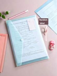 Bộ 10/5 bìa đựng tài liệu A4 trong suốt bằng nhựa polypropylene có khóa bấm, chống thấm nước, nhiều màu sắc lấy cảm hứng từ bánh macaron, thích hợp cho học sinh và văn phòng. Bìa đựng tài liệu dùng trong trường học. - Nhiều màu - Xem 3